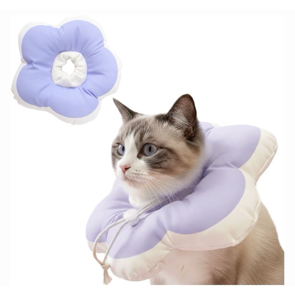 PawsPik Plush Flower Dog & Cat Recovery Collar, Purple, Small NEW